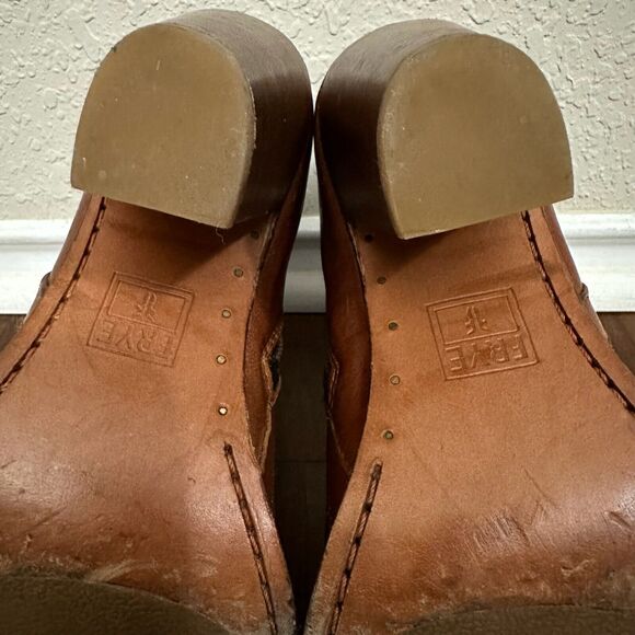 FRYE 4015 Ankle Boots Booties in Cognac Leather #3475389 - Picture 10 of 11